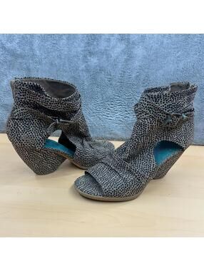 Blowfish Micro Leopard Cut Out Wedge Booties